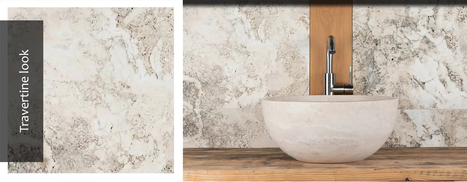 Travertine look from venetian plaster artwork